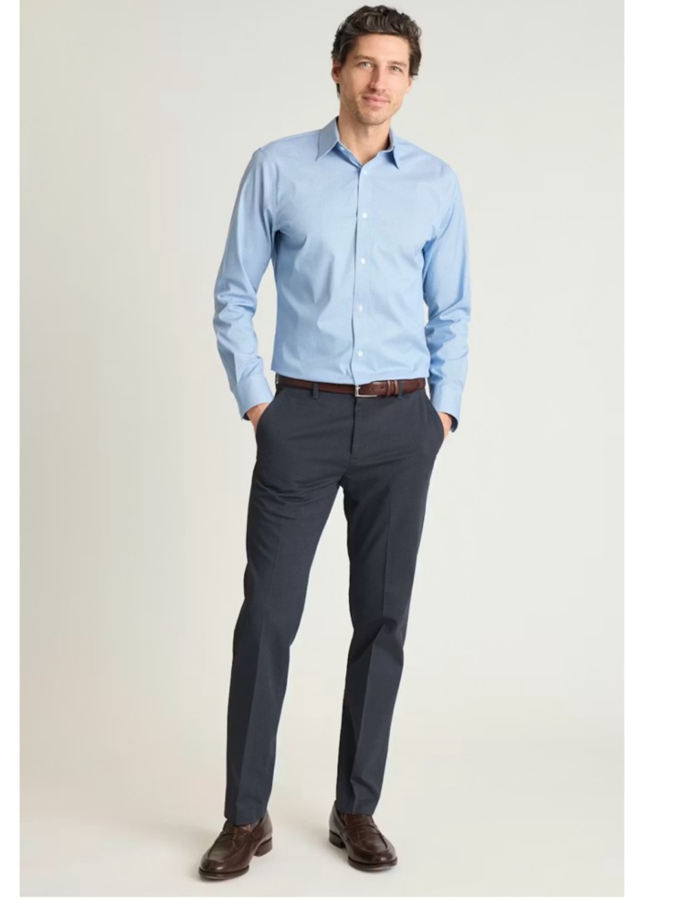 Bonobos Weekday Warrior Dress Pants Monday Steel Blue Yarn Dye  34/34 Slim